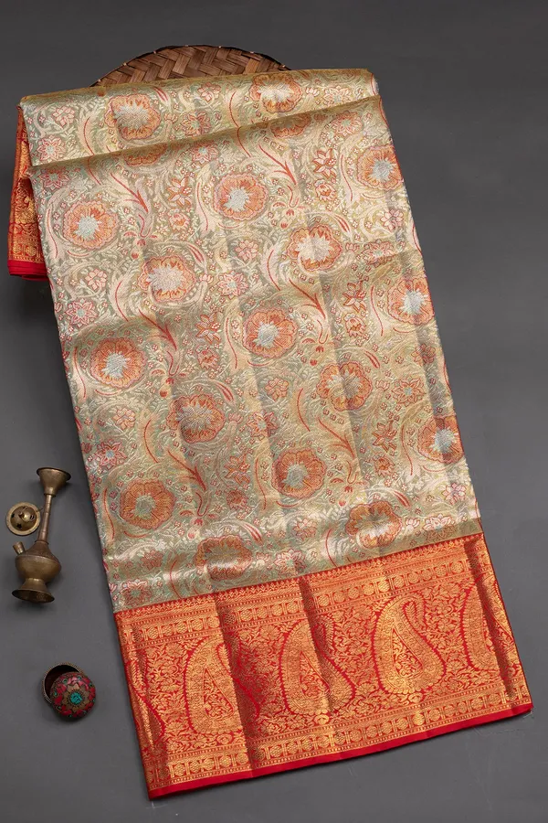 Silver_Grey_&_Red_Dual-Tone_Zari_Woven_Kanchipuram_Tissue_Silk_Saree
