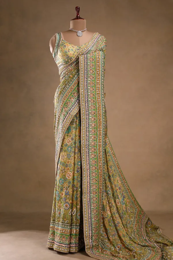 Light_Yellow_Printed_Crepe_Designer_Saree_with_Embroidered_Readymade_Blouse