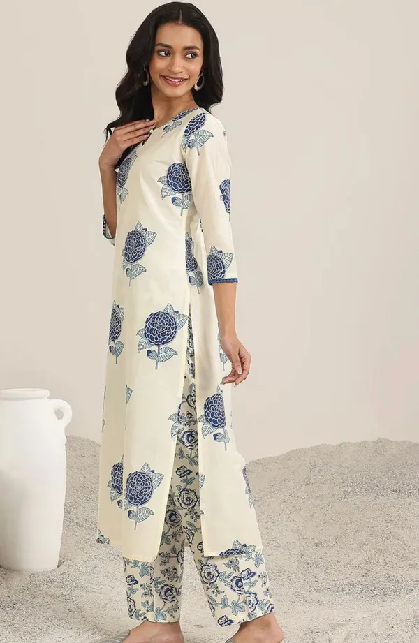 Blue_Floral_Printed_Kurta_with_Pant_&_Dupatta_Set_|_For_Women