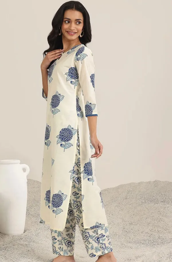 Blue_Floral_Printed_Kurta_with_Pant_&_Dupatta_Set_|_For_Women