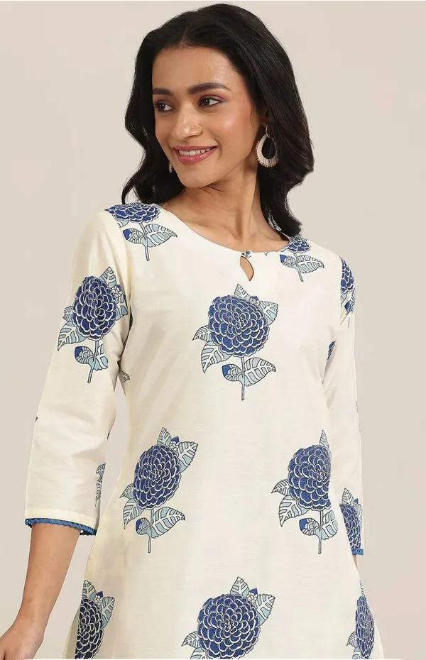 Blue_Floral_Printed_Kurta_with_Pant_&_Dupatta_Set_|_For_Women