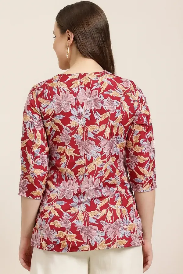 Pink_Pure_Cotton_Printed_Short_Kurti_|_For_Women