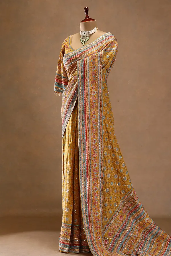 Yellow_Printed_Crepe_Designer_Saree_with_Embroidered_Ready-Made_Blouse
