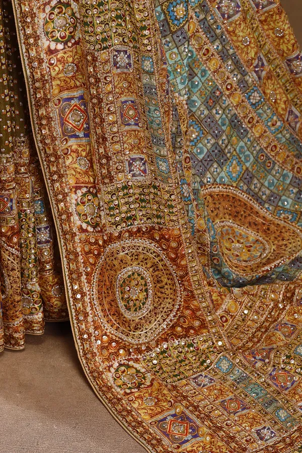 Olive_Green_Stone_Embroidered_Crepe_Designer_Saree_with_Readymade_Blouse
