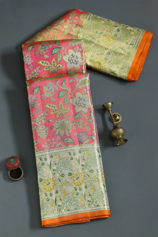 Flamingo_Pink_Zari_Woven_Kanchipuram_Tissue_Silk_Saree