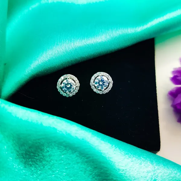 Silver_Blue_Crystal_Halo_Stud_Earrings_For_Women