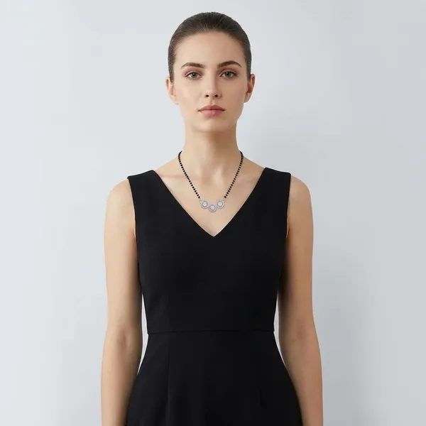 White_And_Black_Elegant_Dancing_Stone_Pendant_Necklace_With_Black_Beaded_Chain