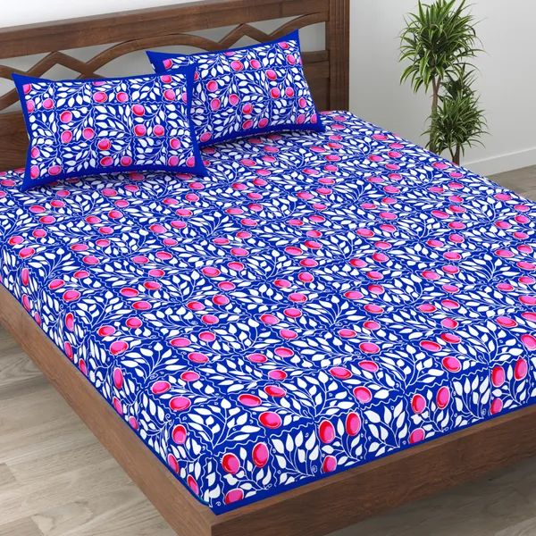 Dark_Blue_Cotton_Bedsheet_&_Pillow_Cover_Set_(TC-220)
