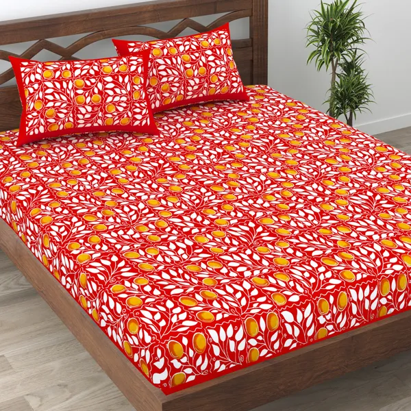 Red_Cotton_Bedsheet_&_Pillow_Cover_Set_(TC-220)