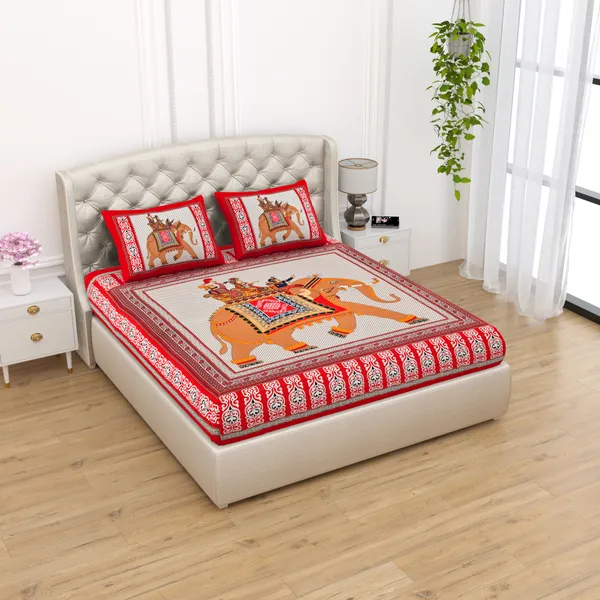 Red_Cotton_Bedsheet_&_Pillow_Cover_Set_(TC-220)