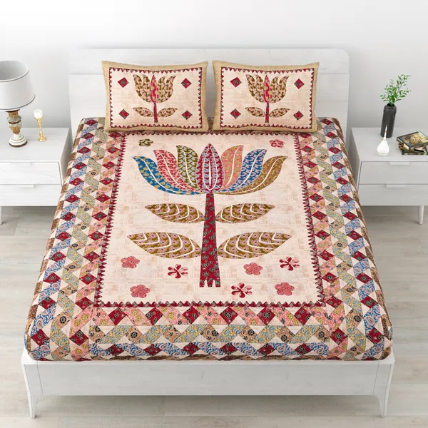 Red_Cotton_Bedsheet_&_Pillow_Cover_Set_(TC-220)