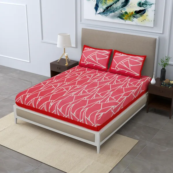 Red_Cotton_Bedsheet_&_Pillow_Cover_Set_(TC-220)