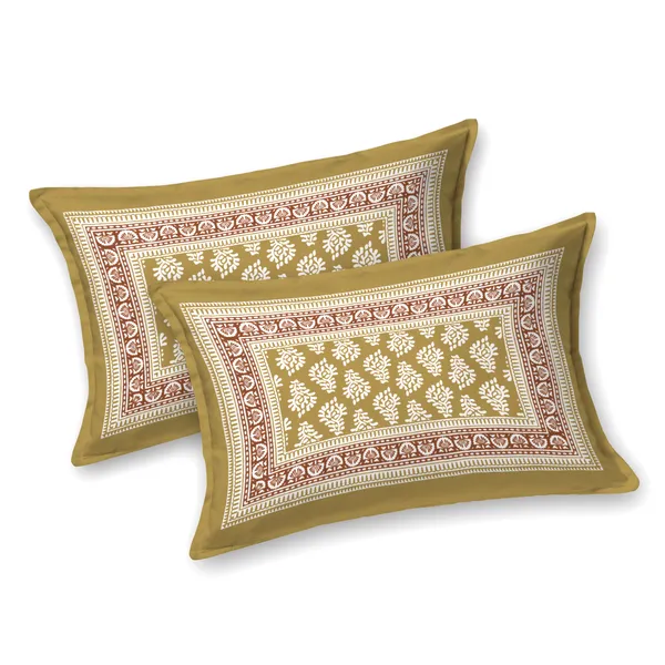 Khaki_Cotton_Bedsheet_&_Pillow_Cover_Set_(TC-220)