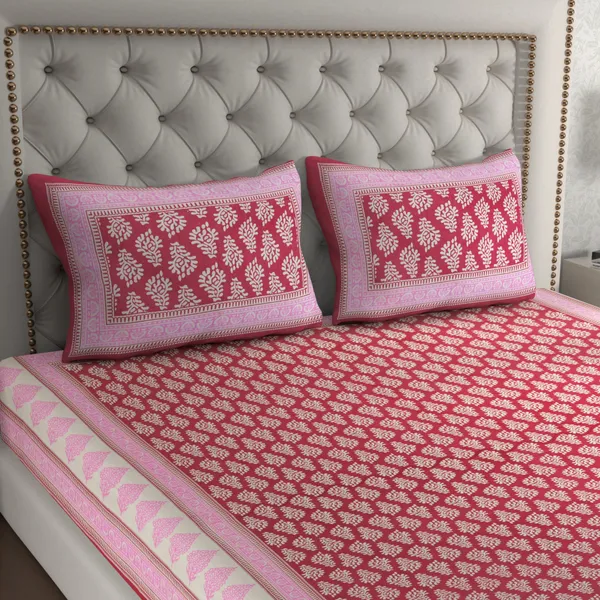 Pink_Cotton_Bedsheet_&_Pillow_Cover_Set_(TC-220)