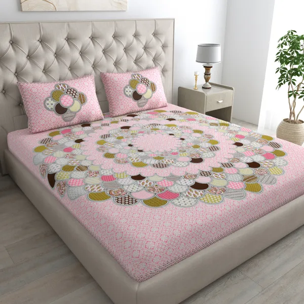 Baby_Pink_Cotton_Bedsheet_&_Pillow_Cover_Set_(TC-220)