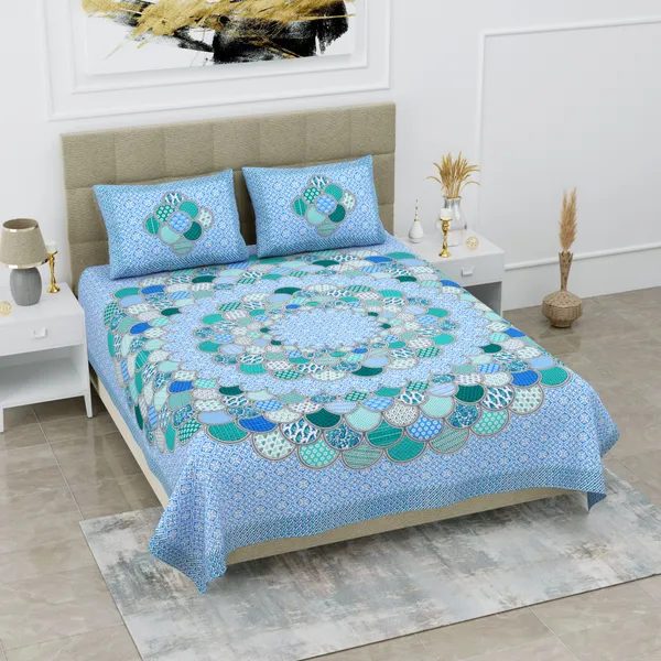 Dark_Blue_Cotton_Bedsheet_&_Pillow_Cover_Set_(TC-220)