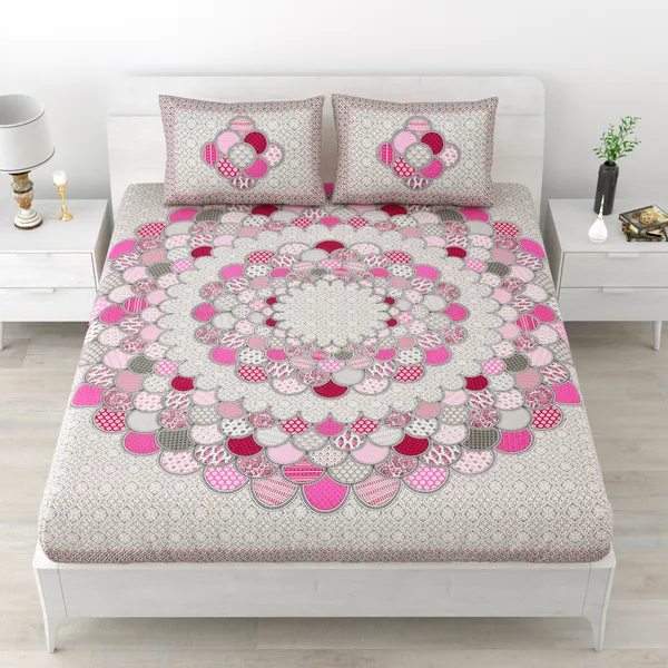 Light_Pink_Cotton_Bedsheet_&_Pillow_Cover_Set_(TC-220)