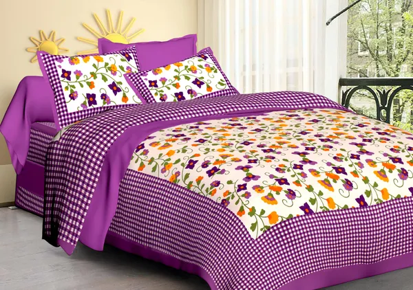 Purple_Cotton_Bedsheet_&_Pillow_Cover_Set_(TC-220)