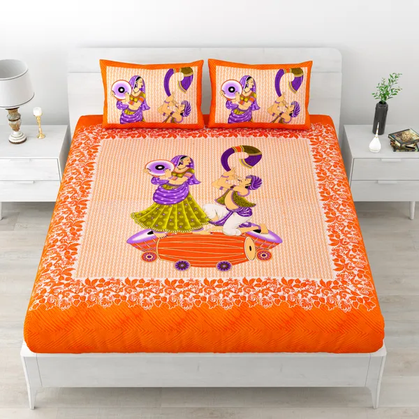 Premium_Cotton_Bedsheet,_Light_Orange_(TC-220)