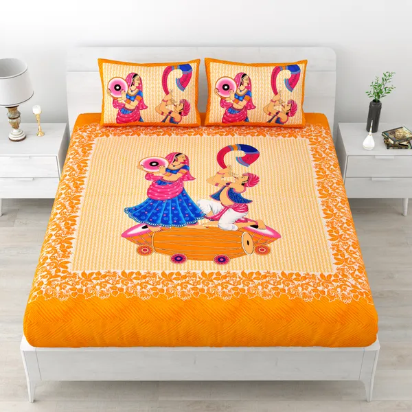 Premium_Cotton_Bedsheet,_Orange_(TC-220)