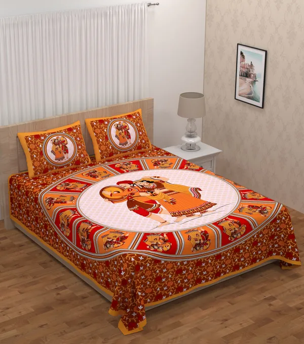 Premium_Cotton_Bedsheet,_Orange_(TC-220)