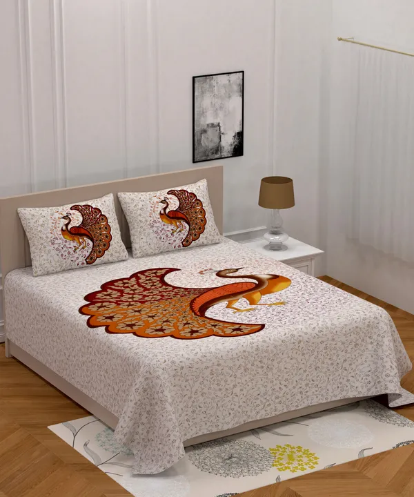Premium_Cotton_Bedsheet,_Orange_(TC-220)