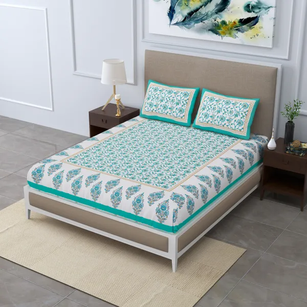 Premium_Cotton_Bedsheet,_Green_(TC-220)