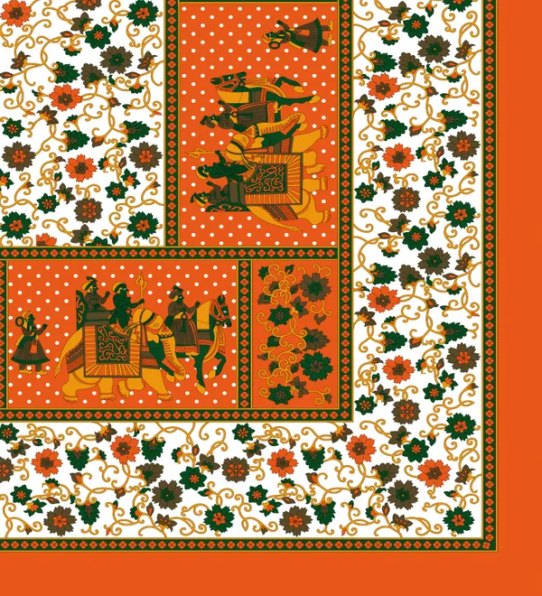 Premium_Cotton_Bedsheet,_Orange_(TC-220)