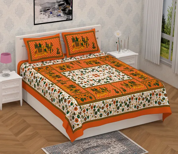 Premium_Cotton_Bedsheet,_Orange_(TC-220)