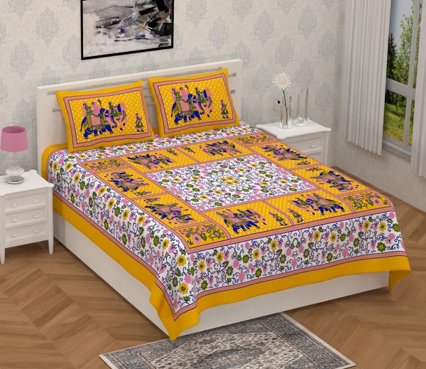 Premium_Cotton_Bedsheet,_Yellow_(TC-220)