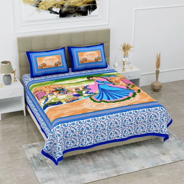 Premium_Cotton_Bedsheet,_Blue_(TC-220)