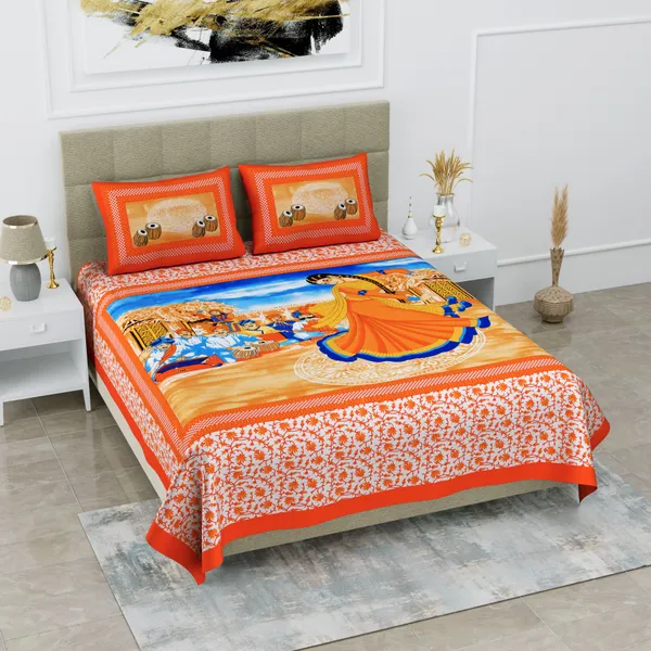 Premium_Cotton_Bedsheet,_Orange_(TC-220)