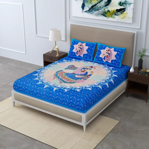 Premium_Cotton_Bedsheet,_Blue_(TC-220)