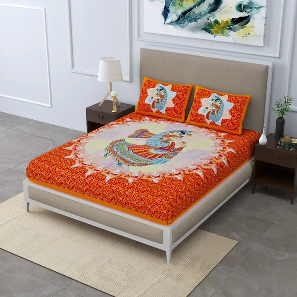 Premium_Cotton_Bedsheet,_Orange_(TC-220)