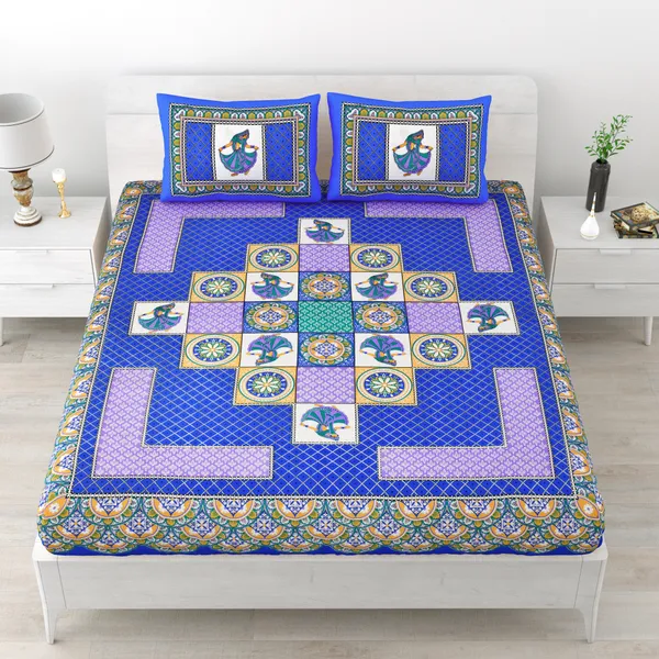 Premium_Cotton_Bedsheet,_Blue_(TC-220)