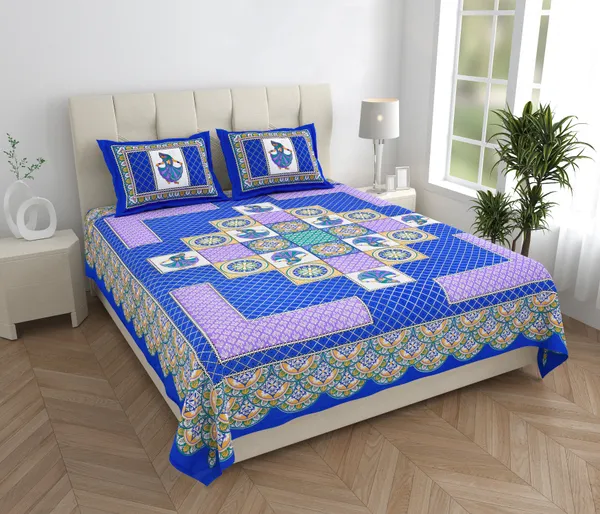 Premium_Cotton_Bedsheet,_Blue_(TC-220)