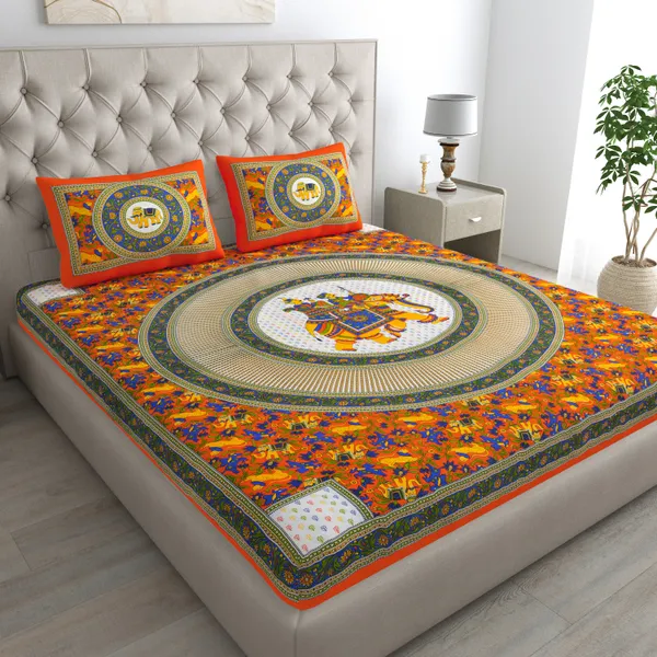 Premium_Cotton_Bedsheet,_Orange_(TC-220)
