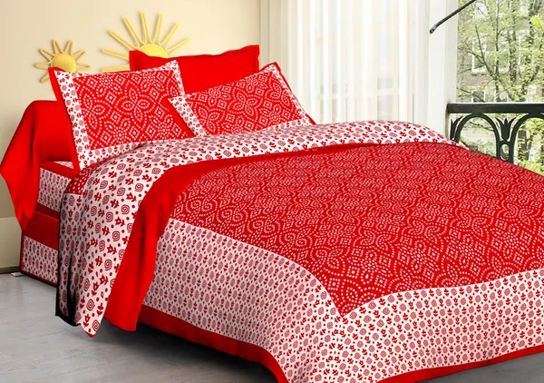 Red_Cotton_Bedsheet_&_Pillow_Cover_Set_(TC-220)