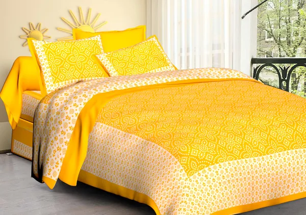 Yellow_Cotton_Bedsheet_&_Pillow_Cover_Set_(TC-220)