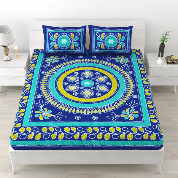 Premium_Cotton_Bedsheet,_Blue_(TC-220)