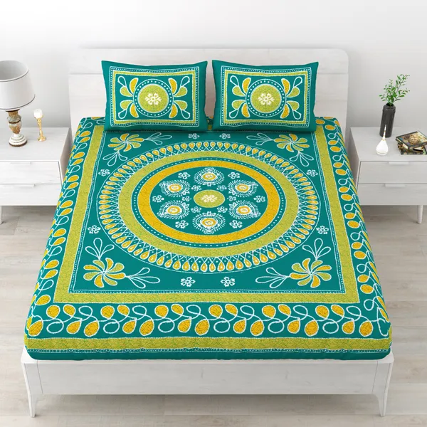 Premium_Cotton_Bedsheet,_Green_(TC-220)