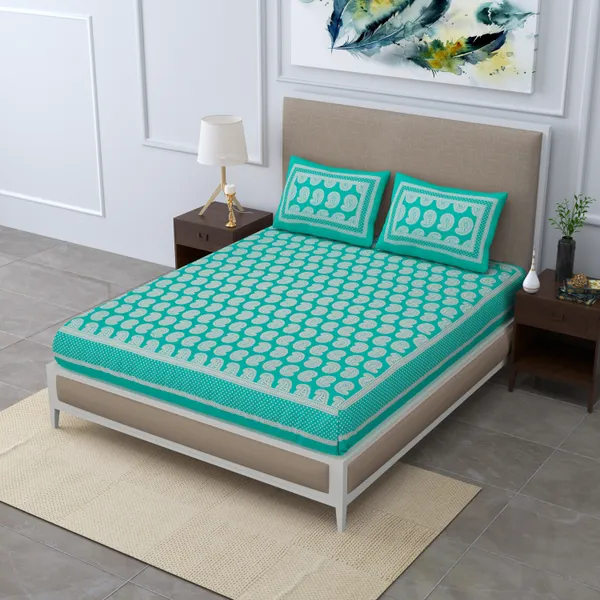 Premium_Cotton_Bedsheet,_Light_Blue_(TC-220)