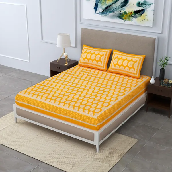 Premium_Cotton_Bedsheet,_Yellow_(TC-220)