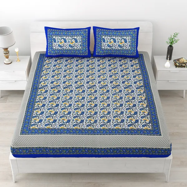 Premium_Cotton_Bedsheet,_Blue_(TC-220)