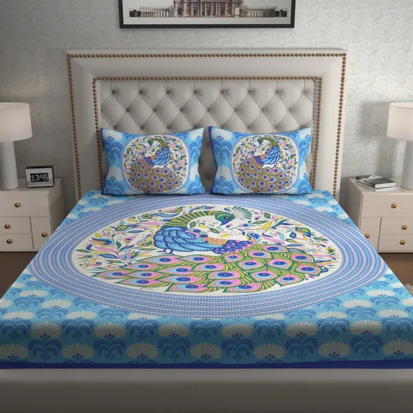 Premium_Cotton_Bedsheet,_Blue_(TC-220)