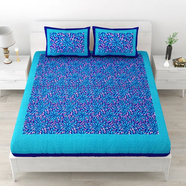 Premium_Cotton_Bedsheet,_Blue_(TC-220)