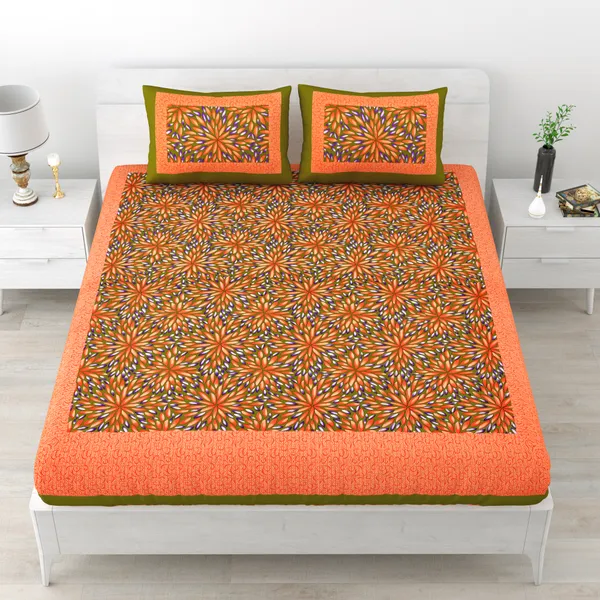 Premium_Cotton_Bedsheet,_Orange_(TC-220)