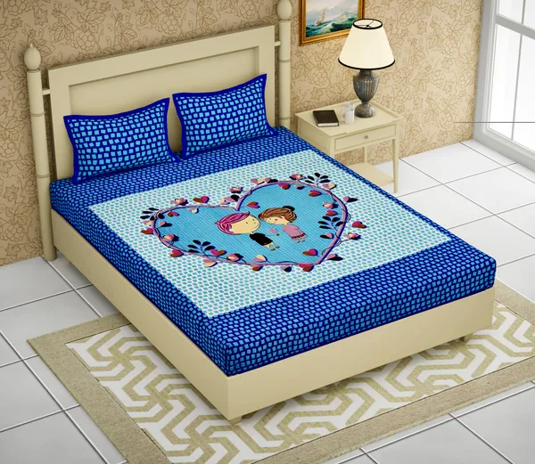 Premium_Cotton_Bedsheet,_Blue_(TC-220)