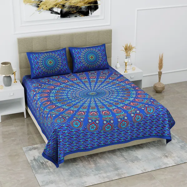 Premium_Cotton_Bedsheet,_Blue_(TC-220)