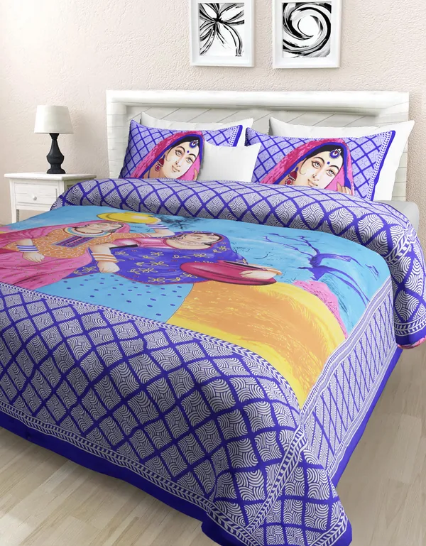 Premium_Cotton_Bedsheet,_Blue_(TC-220)